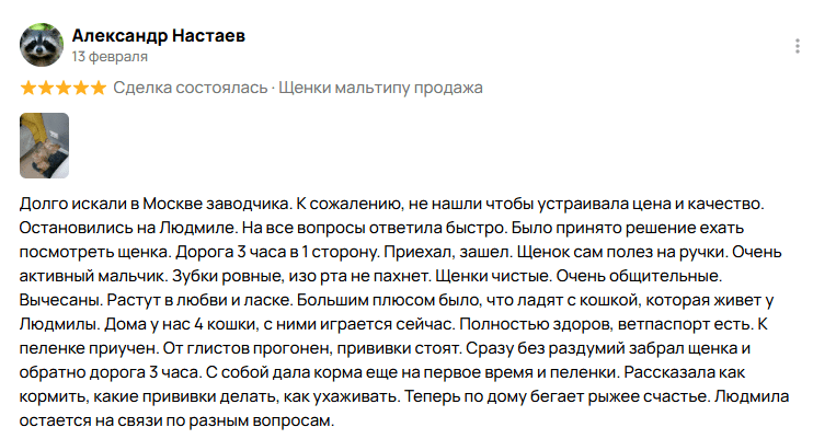Отзывы на сайте